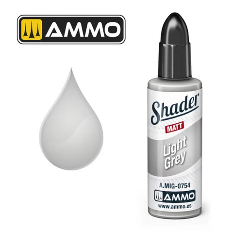 AMMO by Mig Jimenez '0754 Matt Shader - Acrylic Based Paint #Light Grey (10ml jar)