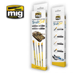 AMMO by Mig Jimenez 7604 Streaking & Vertical Surfaces Brush Set (4pcs)