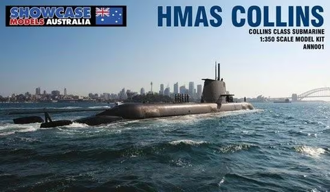 Showcase Models 1/350 HMAS Collins Plastic Model Kit *Aus Decals*