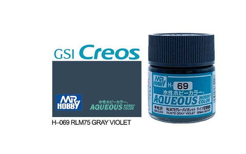 GUNZE ACRYLIC H069 SEMI-GLOSS RLM75 GREY VIOLET