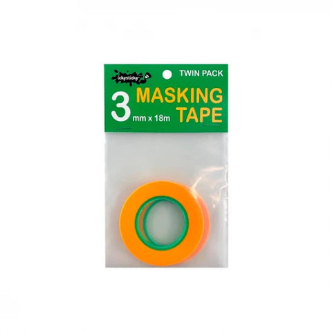 IckySticky 32002 Masking Tape 3mm Twin Pack