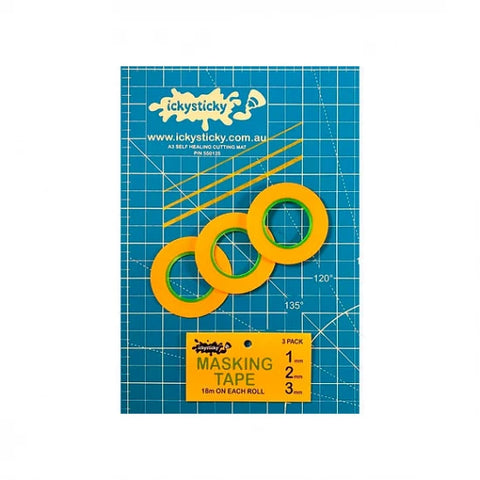 IckySticky 32009 Masking Tape Set (3pk: 1, 2, 3mm)