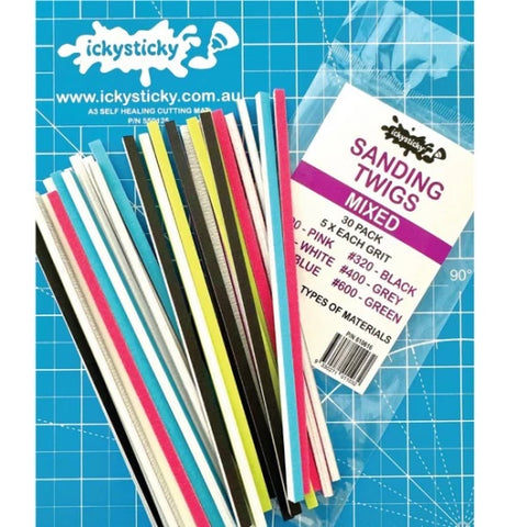 IckySticky 610616 Sanding Twigs #Mixed (5x Each Grit, 30pcs)