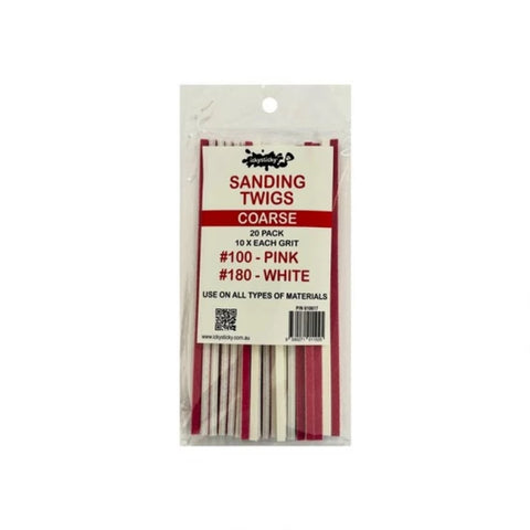 IckySticky 610617 Sanding Twigs #Coarse (10x Each Grit, #100 #180, 20pcs)