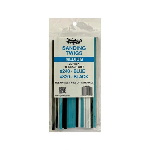 IckySticky 610618 Sanding Twigs #Medium (10x Each Grit, #240 #320, 20pcs)