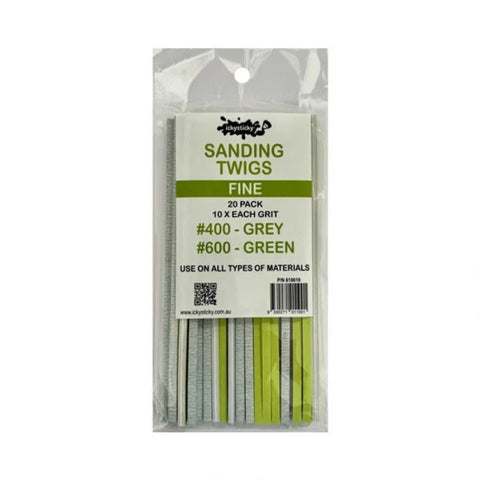 IckySticky 610619 Sanding Twigs #Fine (10x Each Grit, #400 #600, 20pcs)