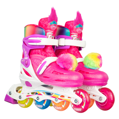 TROLLS Size Adjustable Inline Skates Poppy Pink - Crazy Skates - Small