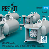 Reskit RS72-0537 1/72 WWII/Korean War USAF/RAF AN-M57 Bombs 250lbs/Box-type Fin (8pcs)