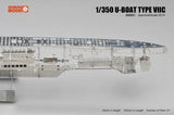 Jasmine Model 205001 1/350 German U-boat Type VIIC Submarine Skeleton Model Kit D DIY Metal Puzzle Toy