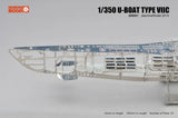 Jasmine Model 205001 1/350 German U-boat Type VIIC Submarine Skeleton Model Kit D DIY Metal Puzzle Toy