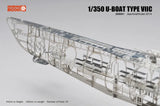 Jasmine Model 205001 1/350 German U-boat Type VIIC Submarine Skeleton Model Kit D DIY Metal Puzzle Toy