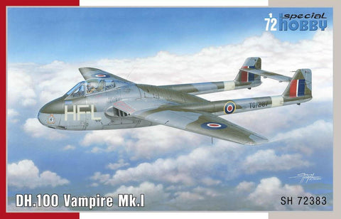 Special Hobby 1/72 DH.100 Vampire Mk.I 'RAF, RAAF and Armée de l'Air' Plastic Model Kit *Aus Decals* Item No.: SH-72383