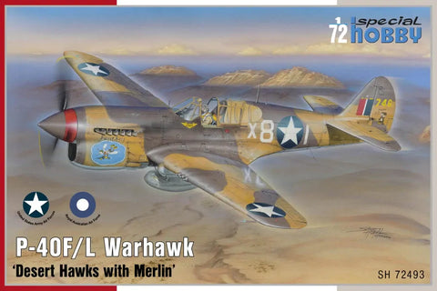 Special Hobby 1/72 P-40F/L Warhawk 'Desert Hawks with Merlin' Plastic Model Kit *Aust Decals* Item No.: SH-72493