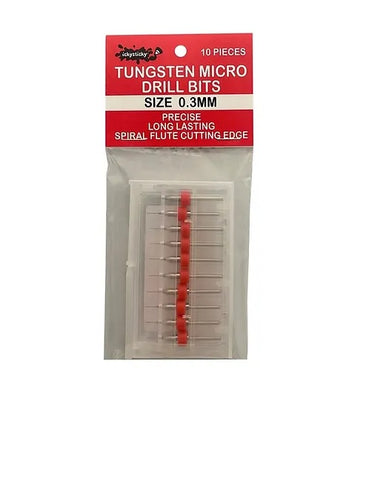 Icky Sticky TUNGSTEN MICRO DRILL BITS SINGLE SIZE 0.3mm