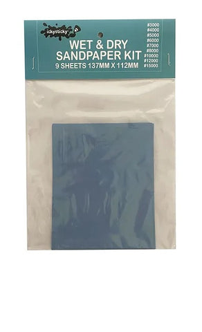 Icky Sticky WET & DRY SANDPAPER KIT 9 SHEETS