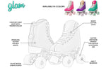GLAM Size Adjustable Roller Skates Pink- Crazy Skates - Small