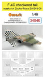 34040 1/48 F-4C checkered tail masks for Zoukei-Mura SWS48-06