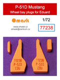 77238 1/72 P-51D Mustang wheel bay plugs (for Eduard)