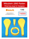 74889 1/48 Mitsubishi J2M3 Raiden wheel bay plugs (for Hasegawa)
